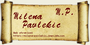 Milena Pavlekić vizit kartica